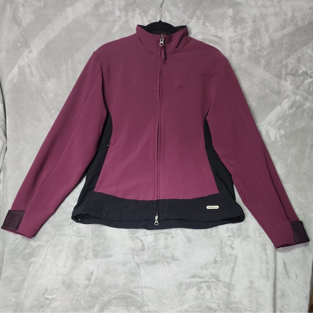 Ladies ANNIKA Cutter & Buck Maroon Long Sleeve Full Zip Golf Jacket Size Medium